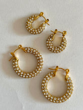 Load image into Gallery viewer, BELLE PAVÉ HOOPS