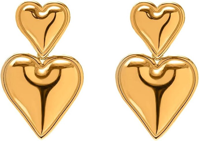 Marie Double Heart Earrings