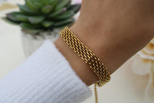 Load image into Gallery viewer, GOLD WIDE MESH BRACELET
