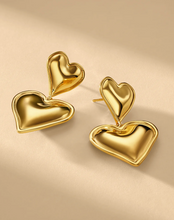 Load image into Gallery viewer, Marie Double Heart Earrings
