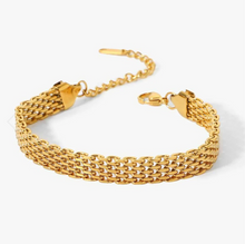 Load image into Gallery viewer, GOLD WIDE MESH BRACELET
