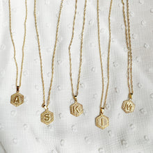 Load image into Gallery viewer, HEXAGON LETTER NECKLACE
